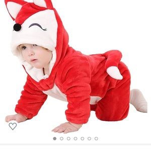 Fox unisex zip hoodie winter onesie